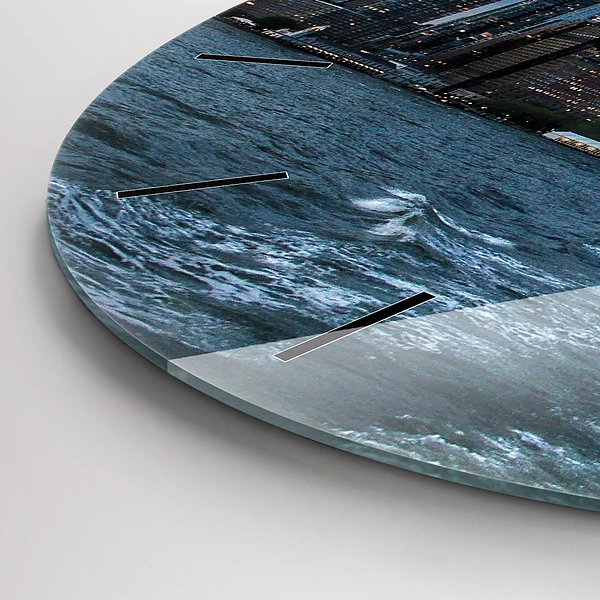 Wanduhr rund Panorama von New York City