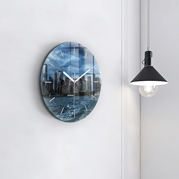 Wanduhr rund Panorama von New York City