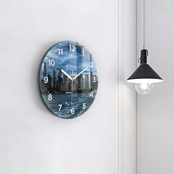 Wanduhr rund Panorama von New York City
