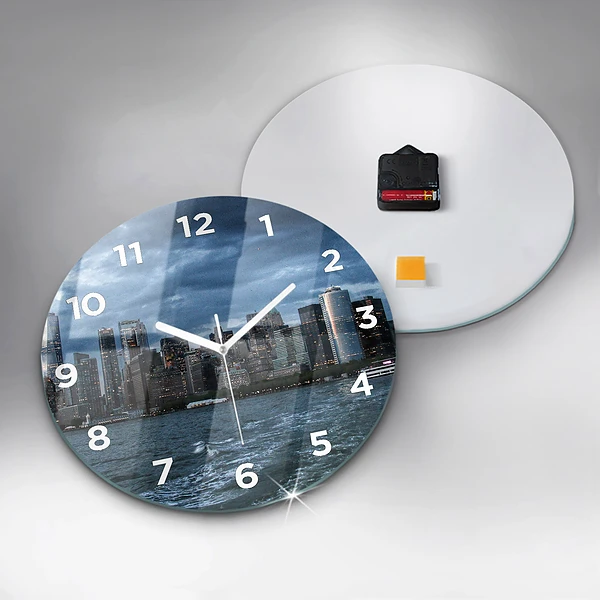 Wanduhr rund Panorama von New York City