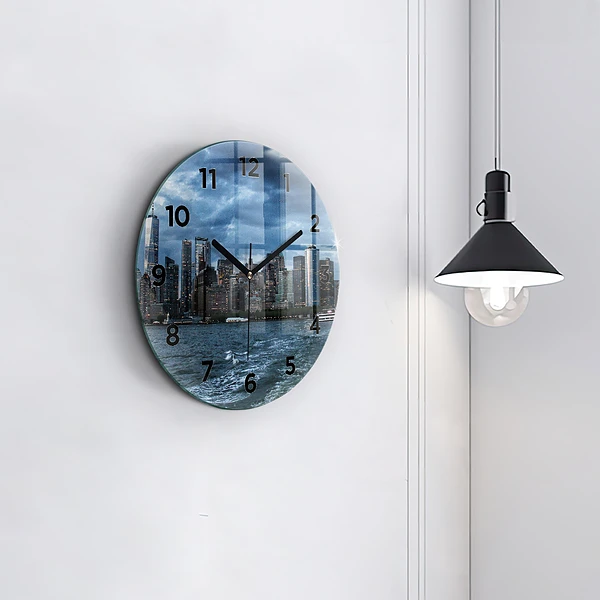 Wanduhr rund Panorama von New York City