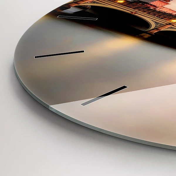 Wanduhr glas rund Big Ben Londoner Skyline