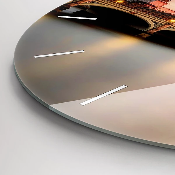 Wanduhr glas rund Big Ben Londoner Skyline