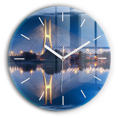 Wanduhr rund mit motiv Brücke Rędziński Wroclaw