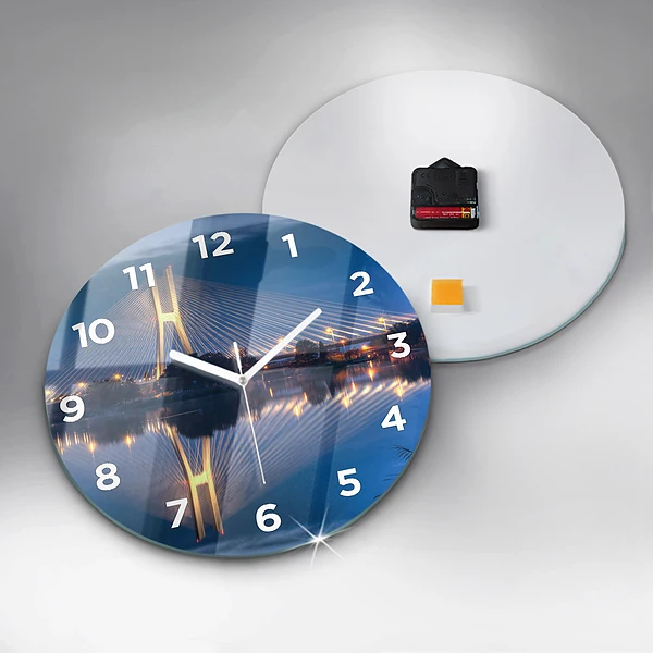 Wanduhr rund mit motiv Brücke Rędziński Wroclaw