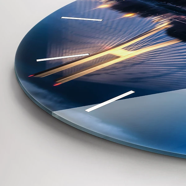 Wanduhr rund mit motiv Brücke Rędziński Wroclaw