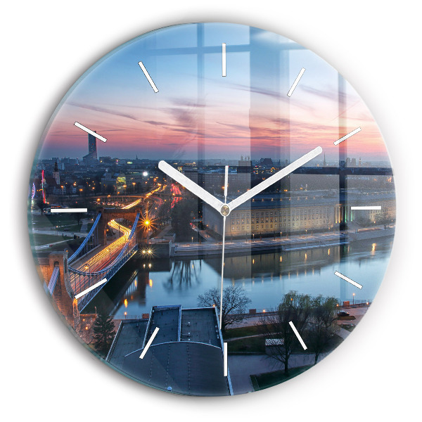 Wanduhr rund mit motiv Wrocław aus einer Drohne