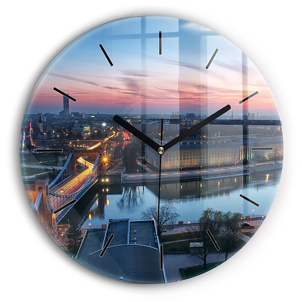 Wanduhr rund mit motiv Wrocław aus einer Drohne