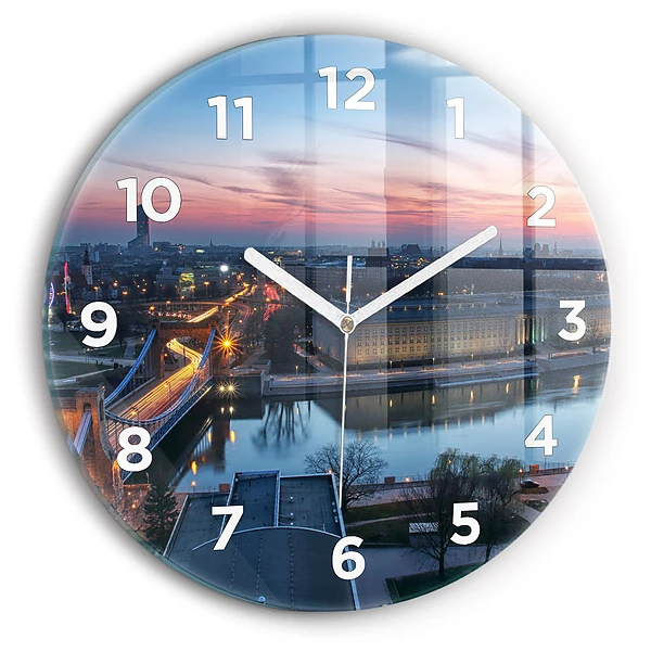 Wanduhr rund mit motiv Wrocław aus einer Drohne