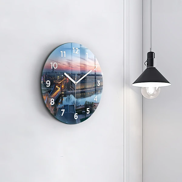 Wanduhr rund mit motiv Wrocław aus einer Drohne