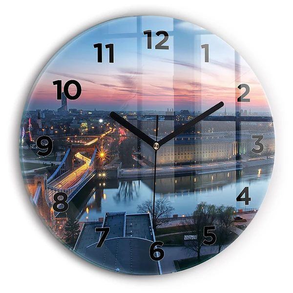 Wanduhr rund mit motiv Wrocław aus einer Drohne