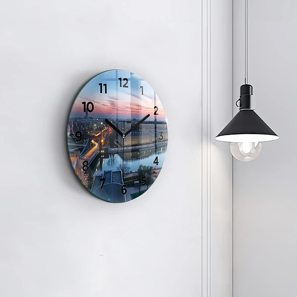 Wanduhr rund mit motiv Wrocław aus einer Drohne