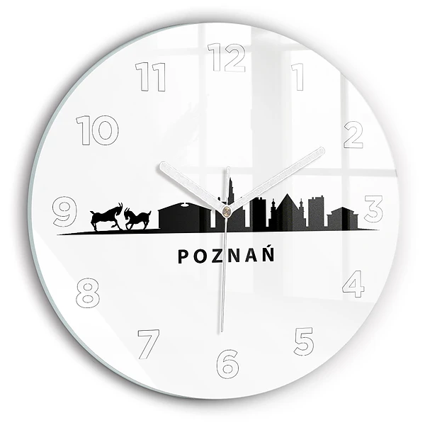 Wanduhr rund mit motiv Grafik der Skyline von Poznan