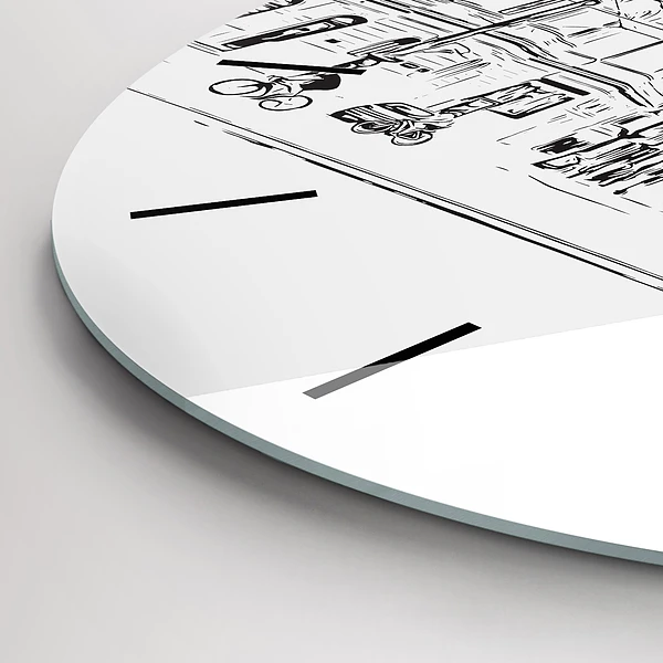 Wanduhr rund Illustration der Stadt Poznan