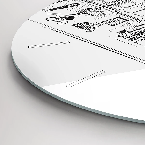 Wanduhr rund Illustration der Stadt Poznan