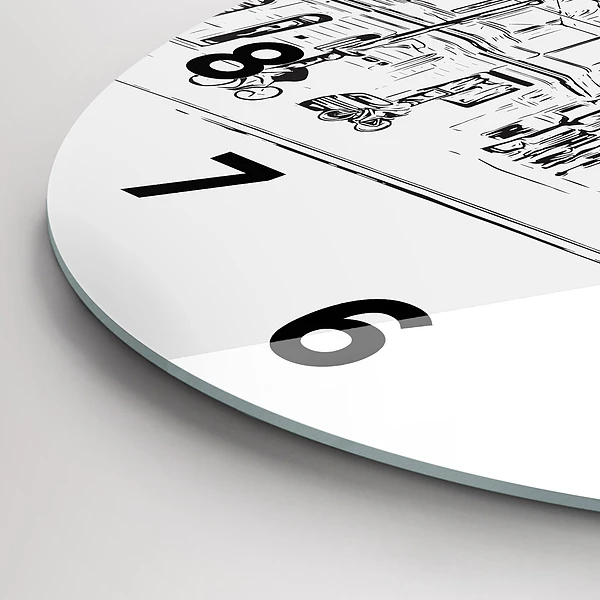 Wanduhr rund Illustration der Stadt Poznan