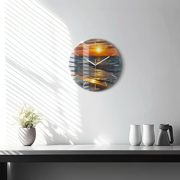 Wanduhr rund mit motiv Władysławowo Ostsee