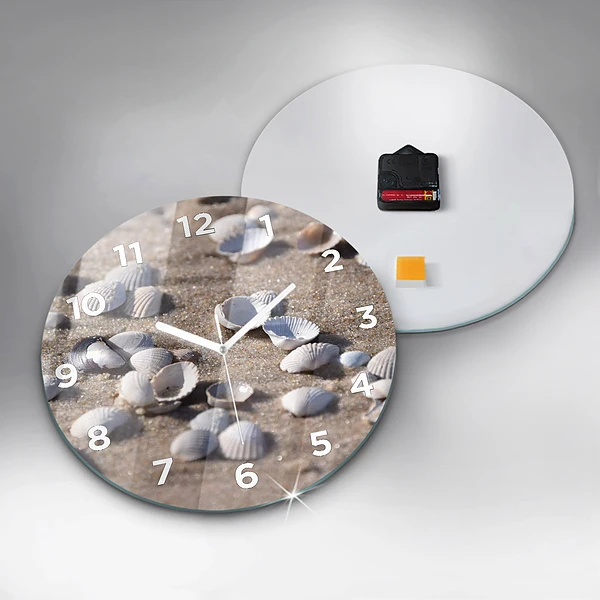 Wanduhr rund mit motiv Muscheln am Strand