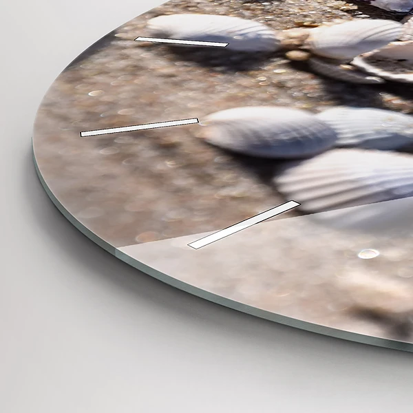 Wanduhr rund mit motiv Muscheln am Strand