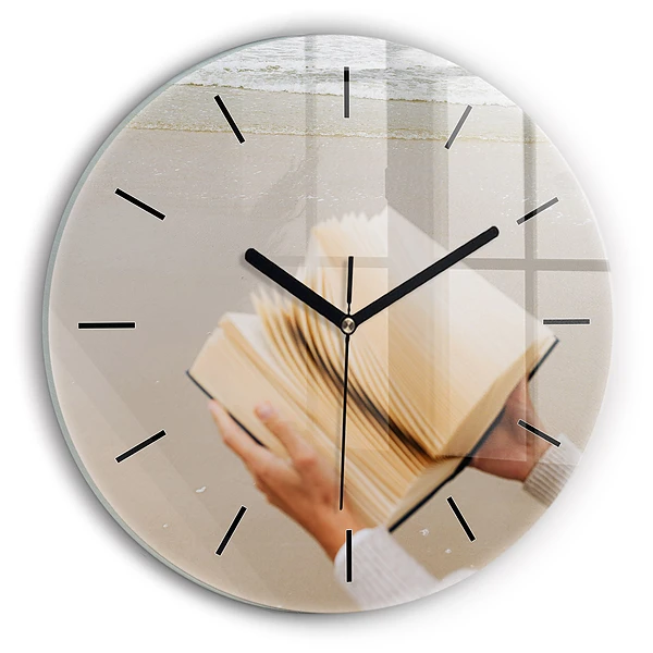 Wanduhr glas rund Ein Moment mit einem Buch