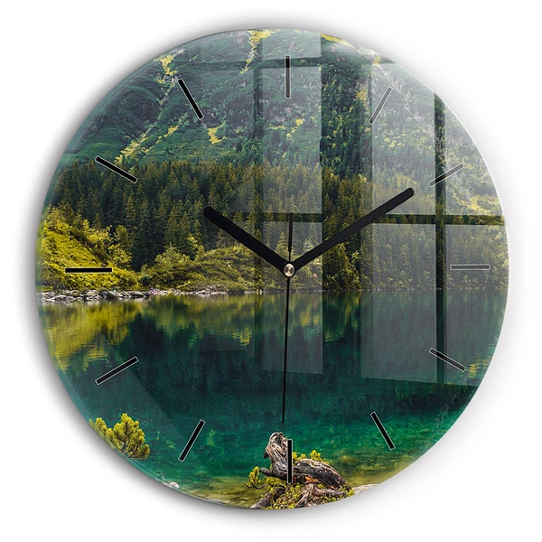 Wanduhr rund mit motiv Morskie Oko im Tatra-Gebirge