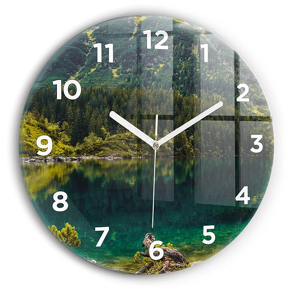 Wanduhr rund mit motiv Morskie Oko im Tatra-Gebirge