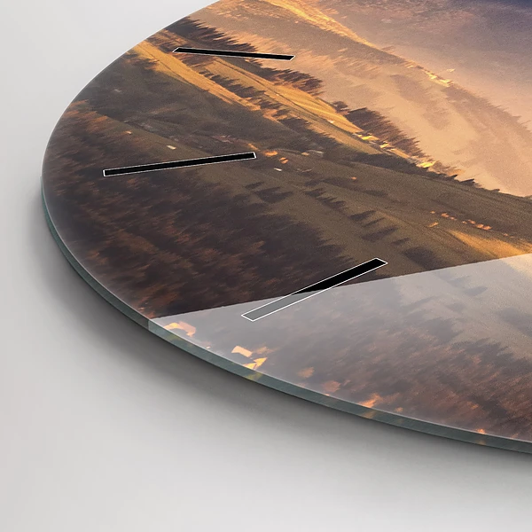 Wanduhr rund mit motiv Tatra-Gebirge im Winterpanorama