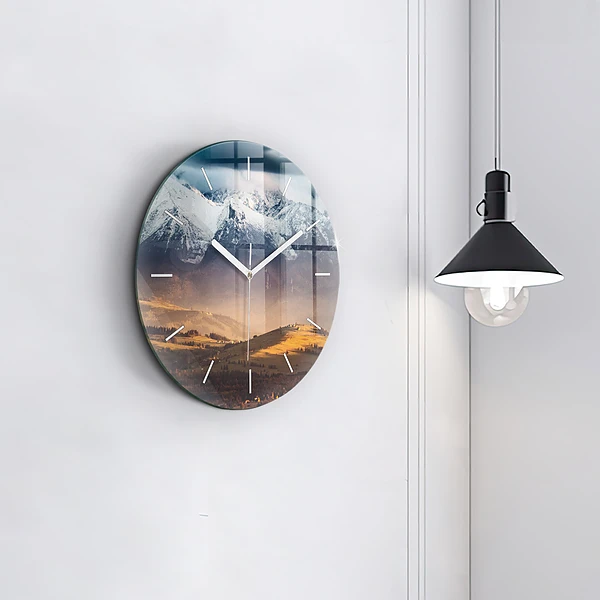 Wanduhr rund mit motiv Tatra-Gebirge im Winterpanorama