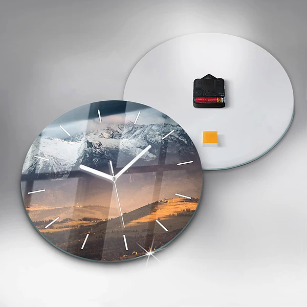 Wanduhr rund mit motiv Tatra-Gebirge im Winterpanorama
