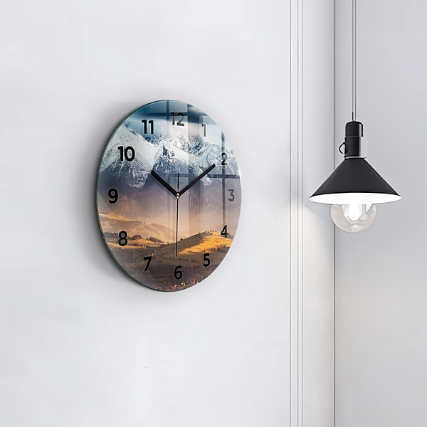 Wanduhr rund mit motiv Tatra-Gebirge im Winterpanorama