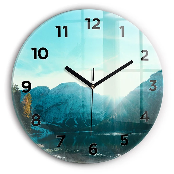 Wanduhr rund mit motiv Berg und Fluss in Polen