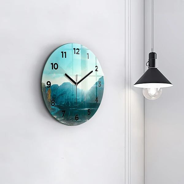 Wanduhr rund mit motiv Berg und Fluss in Polen