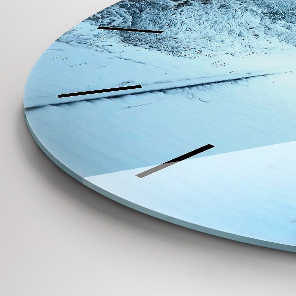 Wanduhr rund mit motiv Hirsche auf den Gleisen