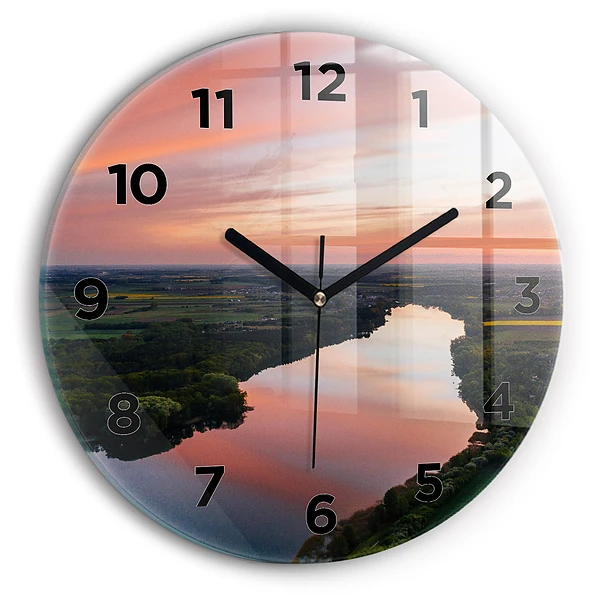 Wanduhr rund See aus der Vogelperspektive