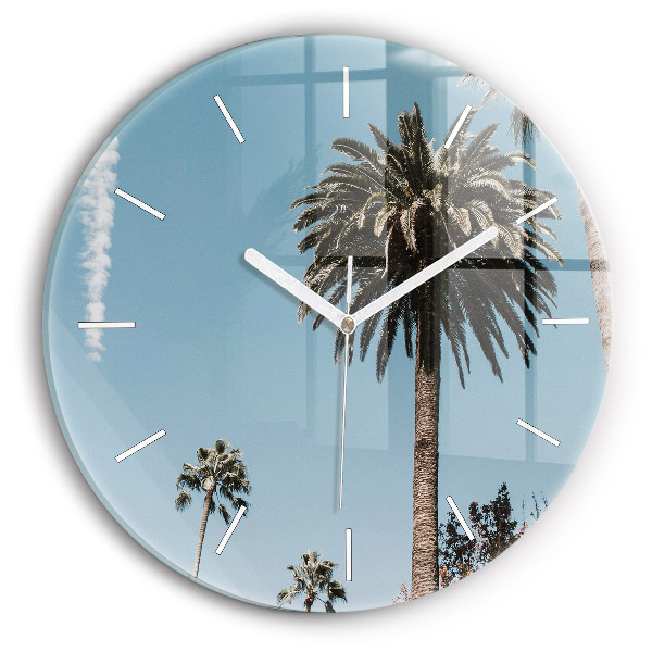 Wanduhr rund Palmen in Los Angeles