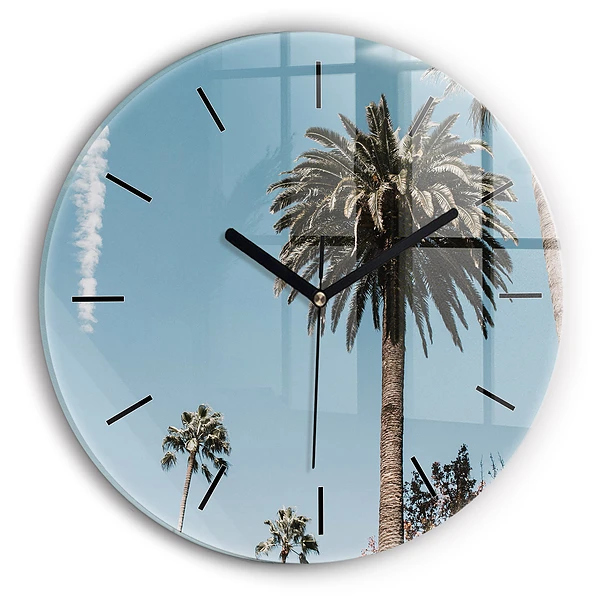 Wanduhr rund Palmen in Los Angeles
