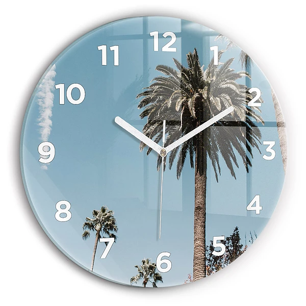Wanduhr rund Palmen in Los Angeles