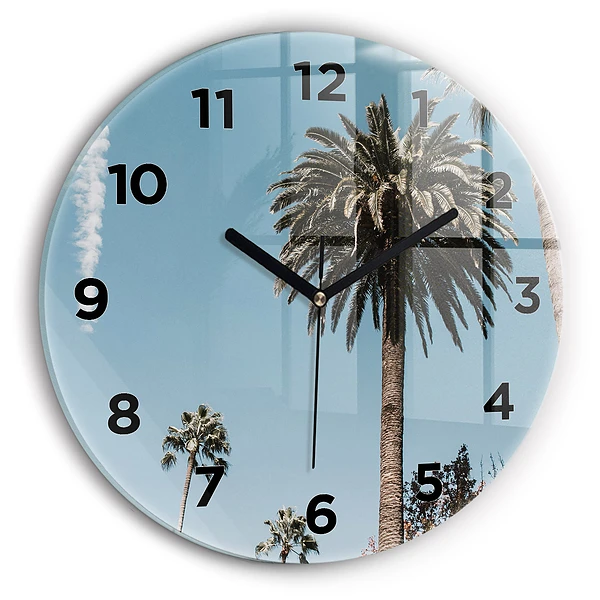 Wanduhr rund Palmen in Los Angeles