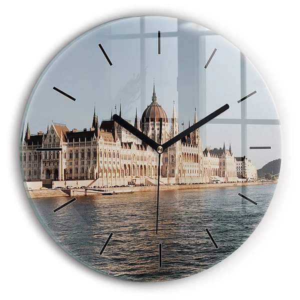 Wanduhr rund Das Parlament in Budapest