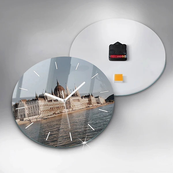 Wanduhr rund Das Parlament in Budapest