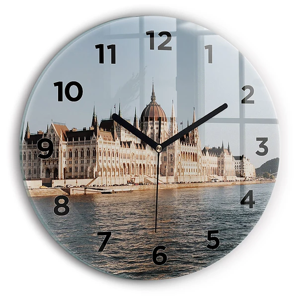 Wanduhr rund Das Parlament in Budapest
