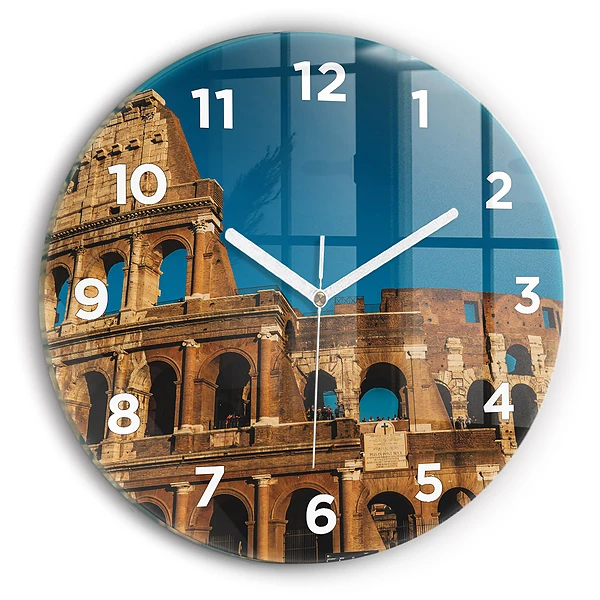 Wanduhr rund mit motiv Kolosseum in Italien