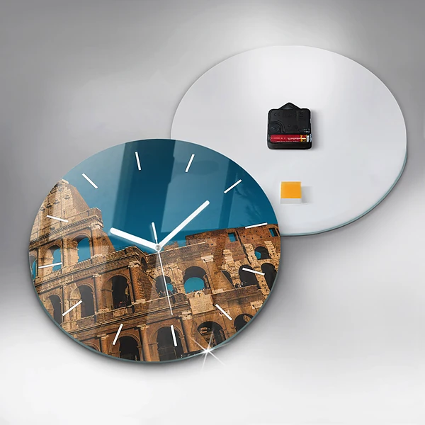 Wanduhr rund mit motiv Kolosseum in Italien