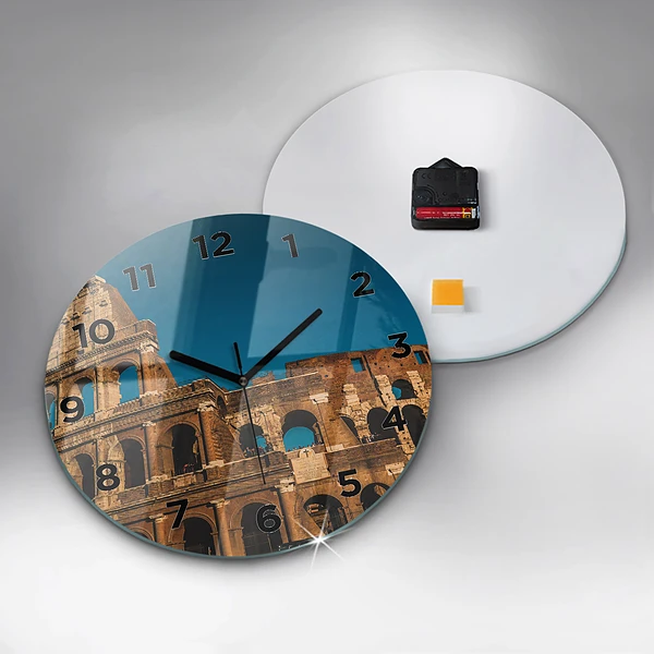 Wanduhr rund mit motiv Kolosseum in Italien