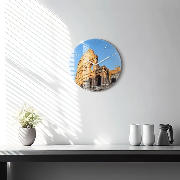 Wanduhr glas rund Kolosseum in Rom