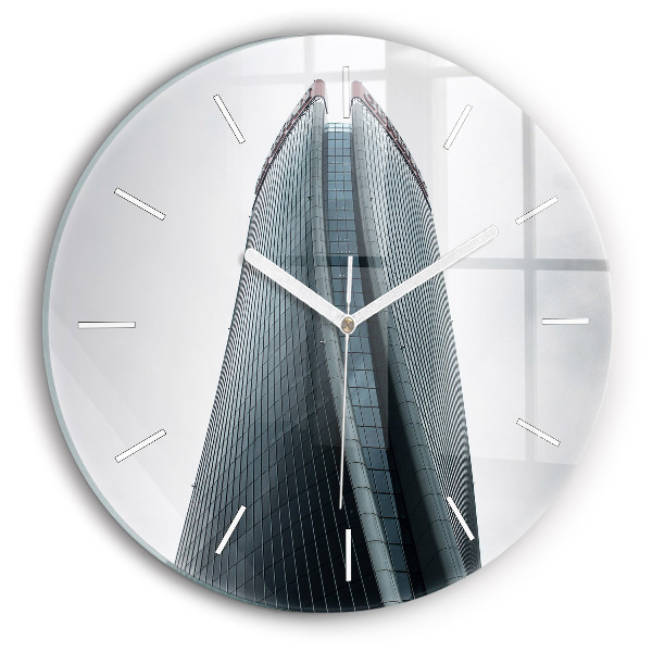 Wanduhr rund mit motiv Mailänder Wolkenkratzer