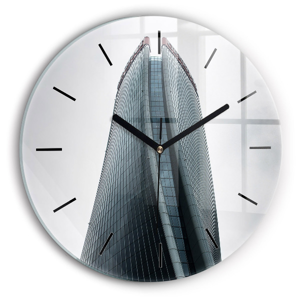Wanduhr rund mit motiv Mailänder Wolkenkratzer