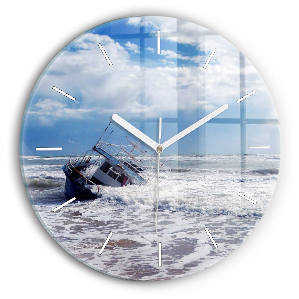 Wanduhr rund mit motiv Versunkenes Wasserfahrzeug