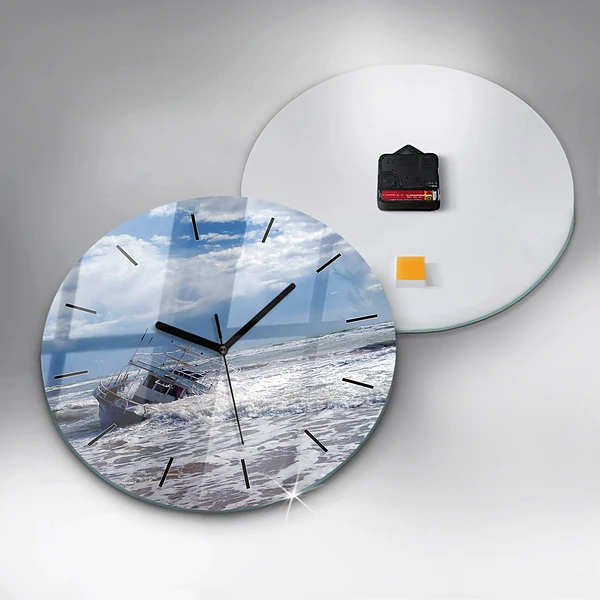 Wanduhr rund mit motiv Versunkenes Wasserfahrzeug