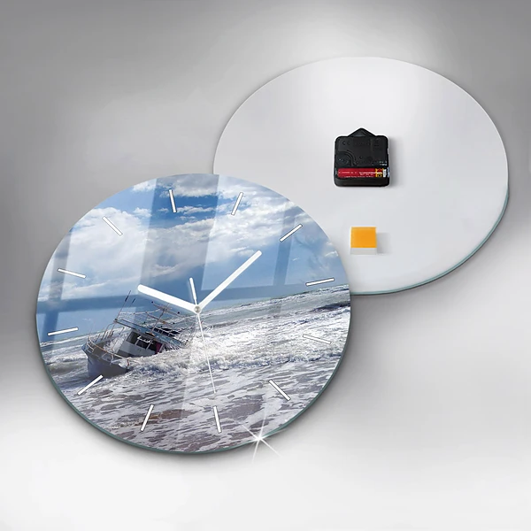 Wanduhr rund mit motiv Versunkenes Wasserfahrzeug